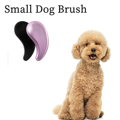 Small Dog Brush- Grooming Tool for Teddy, Yorkies, Maltese, Shih Tzu, Chihuahua - Puppy Hair Brush (Electroplating Purple)