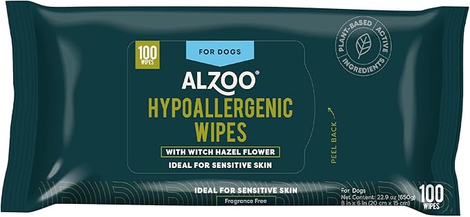 Grooming Hypoallergenic Wipes for Dogs, 100% Plant-Based Active Ingredients, 100 Count