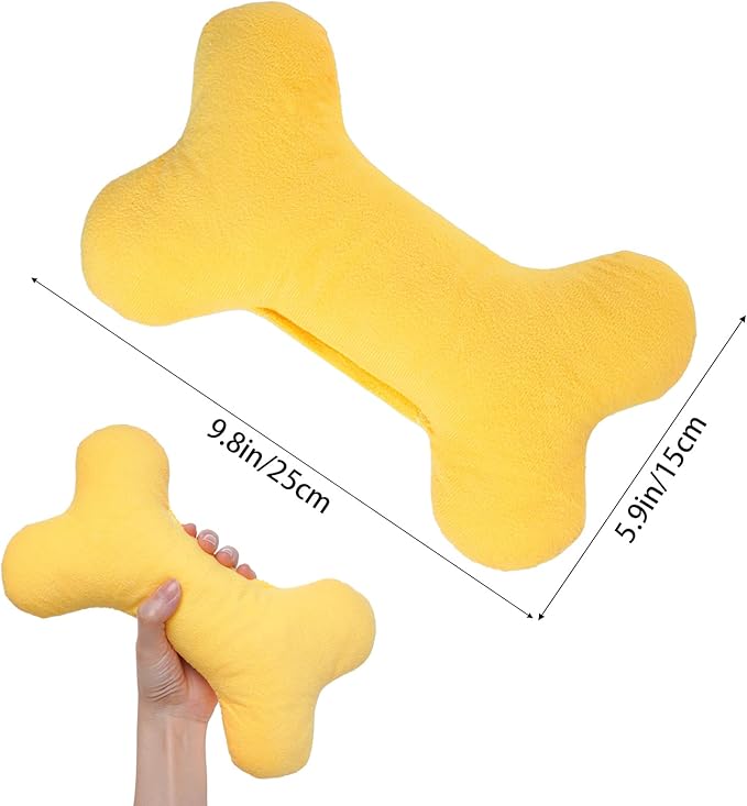 Dog Bone Pillow Bone Shape Pillow for Dogs 6 x 10 Inch Soft Calming Dog Toy for Small Medium Dogs