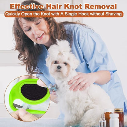 2PCS Pet Knotting Comb with 1PC Cat Brush Dog Brush with Release Button for Shedding, Jaxbo Pet Grooming Comb Dog and Cat Shedding Tool for Removing Tangled and Loose Hair