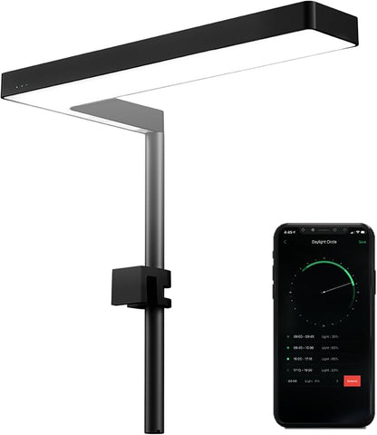 ONF Flat Nano+ 15W Full Spectrum Aquarium Light, Up to 20 Level Dimmable APP Controlled Light, IP54 Waterproof Light, Suitable for 2-9 Gallon Rimless Fish Tanks, Terrariums, & Potted Plants, Black