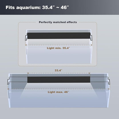 GLOWRIUM Aquarium Light, LED Freshwater Fish Tank Light with Timer, Full Spectrum Planted Aquarium Grow Lights with Daylight/Moonlight Mode, Brightness Adjustable, Auto On/Off (36-46 in)