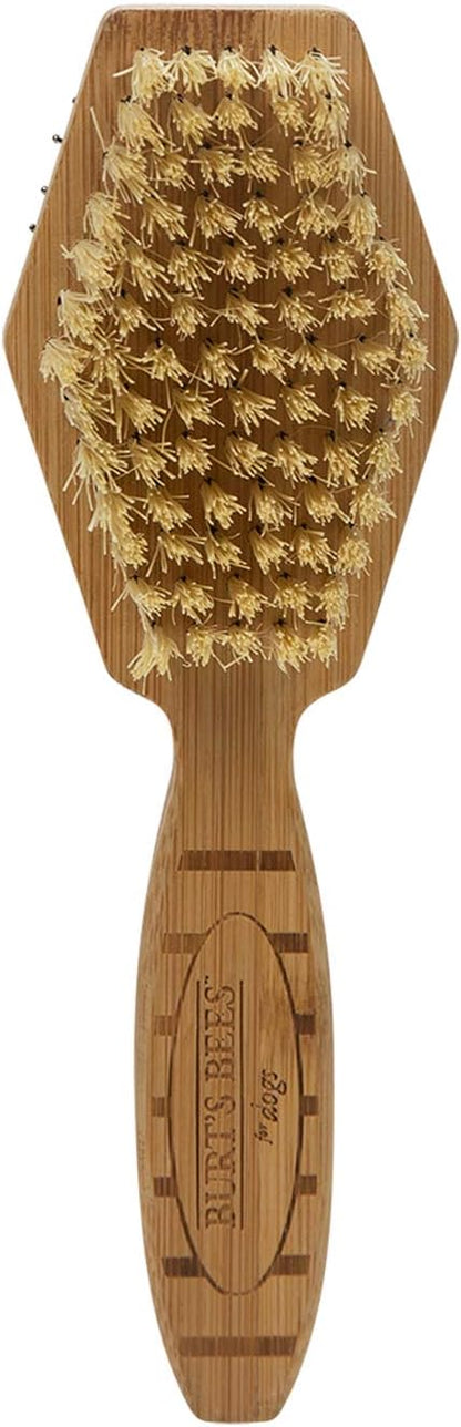 Burt's Bees for Pets Double Sided Pin & Hemp Bristle Dog Brush | Best All-Purpose Dog Brush to Reduce Shedding | for Long & Short Haired Large Dogs, Bamboo
