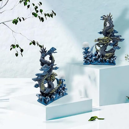 Bearded Dragon Tank Accessories, Fish Tank Decoration, Resin Accessories, for Betta Fish & Shrimp,Improvement Your Fish Tank Overall Aesthetic Dragons Decoration (Dragons 7.5"x7.1"x2.5")