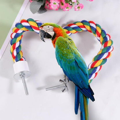 Bird Rope Perch, Colorful Parrot Cotton Rope Bird Perch Stand Climbing Toys Pet Parrot Chewing Toy for Parrots Cockatiels Parakeets Budgie Cages