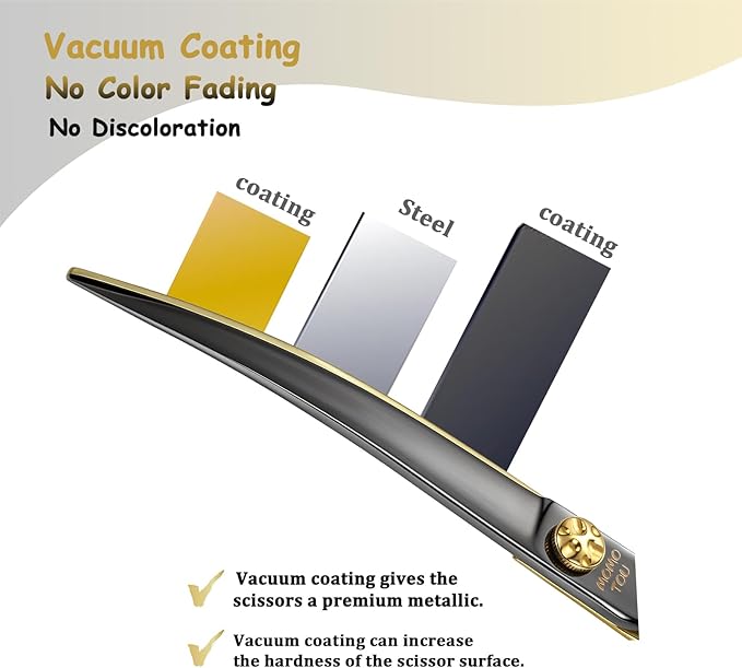 7.5'' Professional Curved Dog Grooming Scissors with Decorative Screw Sharp and Durable Black and Golden 440C Stainless Steel Dog Shears Easy Use for Groomers and Home User