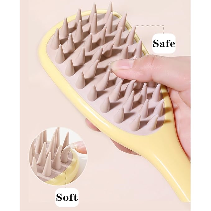 2 PCS Dog Bathing Brush Premium Dog Washing Brush Pet Bath Brush Pet Silicone Shampoo Brush with Handle for Long & Short Hair Pets Dogs Cats,Bathing, Massaging, Hair Removal