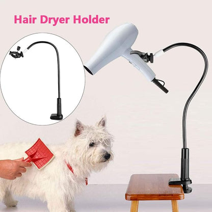 Dog Grooming Stand Holder, and Durable, Flexible Dog Cat Hair Dryer Holder, Hands-Free Holds Most Sizes of Hand Dryers Blasting Hoses