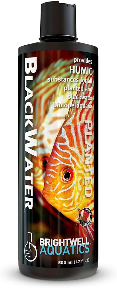Brightwell Aquatics BlackWater Humic Fulvic Acid Supplement Simulates Natural Blackwater Conditions Supports Nutrient Uptake in Freshwater Planted Aquariums, 500 ml