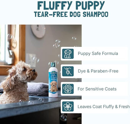 Bio-Groom Dog Shampoo and Conditioner Set - for Dogs, Puppies & Cats, Moisturizing Conditioner for Dry, Itchy Skin - Silk Conditioning Creme Rinse & Tear Free Shampoo, 12 Fl Oz Each (1 Set)