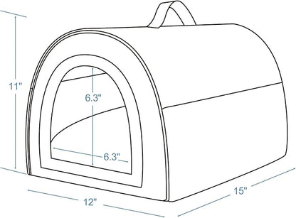 Jiupety Cozy Small Pet Dog House, 2 in 1 Puppy House, S Size for Cat and Puppy, Warm Cave Sleeping Nest for Cats and Dogs, S(15"×12"×11"), Up to 5.5 Lb, Grey