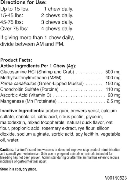 Purity Products Dog Hip and Joint Advanced Support Chews MSM, Glucosamine, Chondroitin & Perna (Green-Lipped Mussel) - Supports Canine Cartilage Health, Mobility, Flexibility & Comfort - 60 Chews