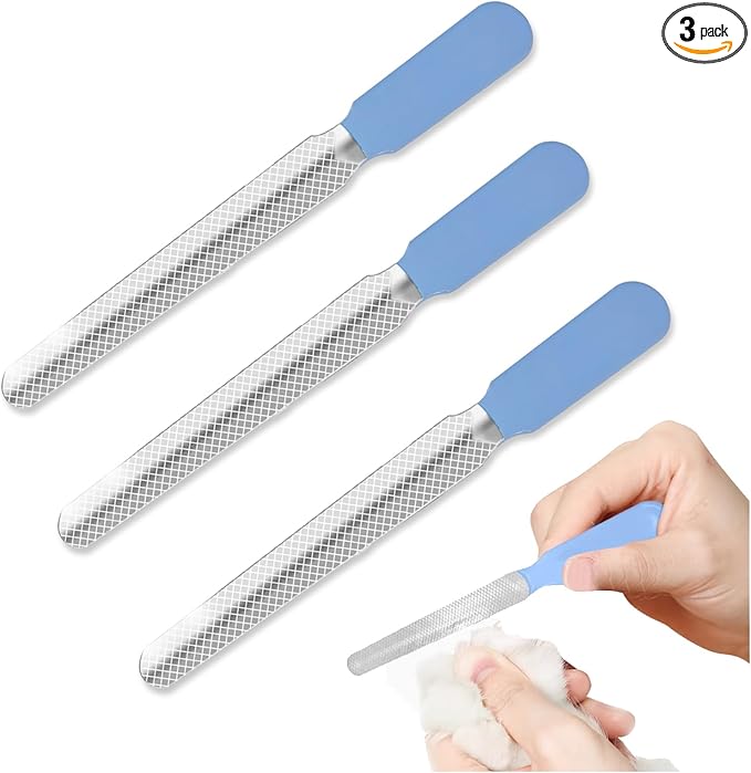 NIIIYTYB 3Pcs Dog Nail File Professional Metal Emery Boards for Dogs Cats Nail Grooming Tool for Smoothing Rough Edges Pet Filer for Large Small Breeds Puppies Toenails Safe Effective