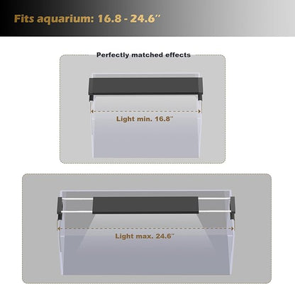 GLOWRIUM Saltwater Aquarium Light, Smart Reef Coral Fish Tank Light with Bluetooth + WiFi Dual Control App, DIY Spectrum, Brightness Adjustable, Anti-Drop, Real Time Water Temperature Sensor(18-24 in)