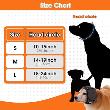 YHY Dog Ear Muffs for Noise Anxiety Protection | Calming Hoodie Design for Grooming, Bathing, Drying, Swimming & Fireworks Relief Dog Ear Covers | No-Shake Ear Wrap Helps Prevent Hematoma (Grey,M)