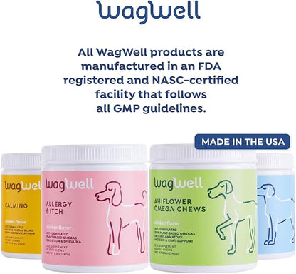 WagWell Allergy and Itch Chews & Calming Chews Bundle - Itch Relief and Digestive Health - Anxiety Relief