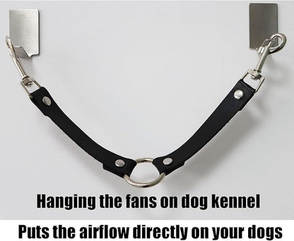 Dog Kennel Fan Hanging Utility Straps for Ryobi P3320 Fan Holder, Waterproof Dog Crate Fan Strap with Swivel Spring Clips Suitable for Any Kennel, Black