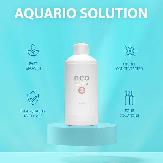 Neo Solution 2 Aquarium Plant Fertilizer - Micronutrient Liquid Fertilizer with Iron, Boron, Molybdenum, Calcium for Balanced Growth & Enhanced Red Colors in Aquatic Plants - 1000ml