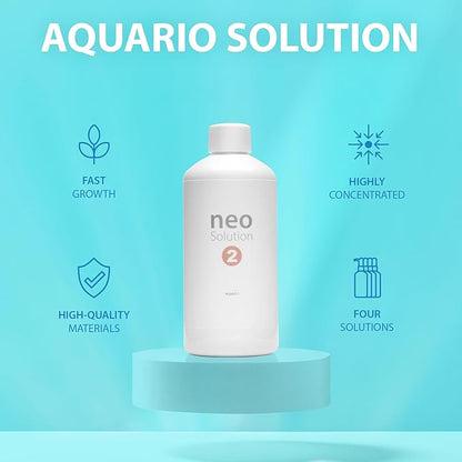Neo Solution 2 Aquarium Plant Fertilizer - Micronutrient Liquid Fertilizer with Iron, Boron, Molybdenum, Calcium for Balanced Growth & Enhanced Red Colors in Aquatic Plants - 1000ml