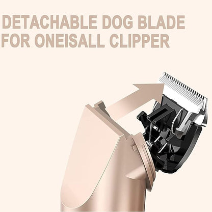 3 Pack Replacement Blade Compatible with oneisall Low Noise Dog Clippers, Made of Ceramic Blade & Stainless Steel Blade,Cut Length 0.5mm