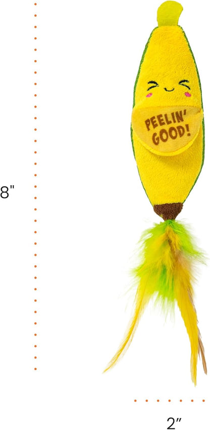 Catstages Peelin' Good Banana Kicker Dental Catnip Toy, Yellow