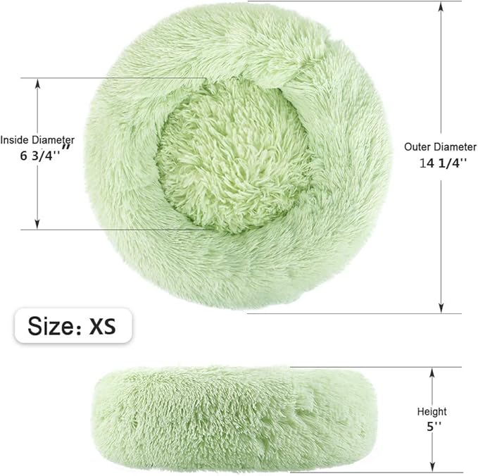 NOYAL Calming Dog Bed Donut Anti Anxiety Fluffy Dog Bed for Small Medium Dog and Cat