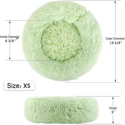 NOYAL Calming Dog Bed Donut Anti Anxiety Fluffy Dog Bed for Small Medium Dog and Cat