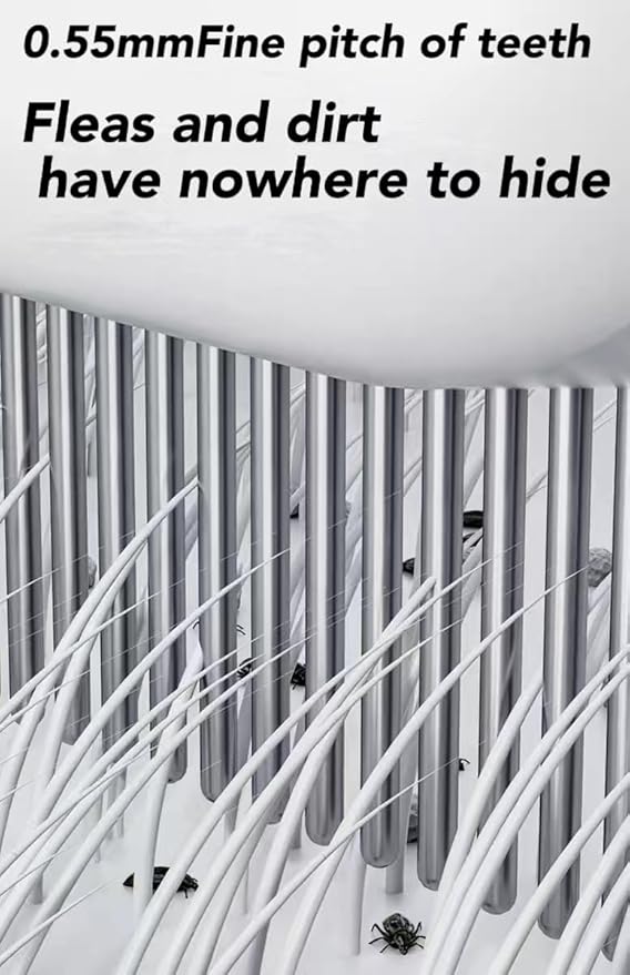 Multifunctional Pet Hair Comb for Tear Stain Removal, 2 in 1 Cat Combs with Stainless Steel Teeth, Grooming Massage Dual-Sided Comb for Small Dogs, Cats, Puppies (2pcs)