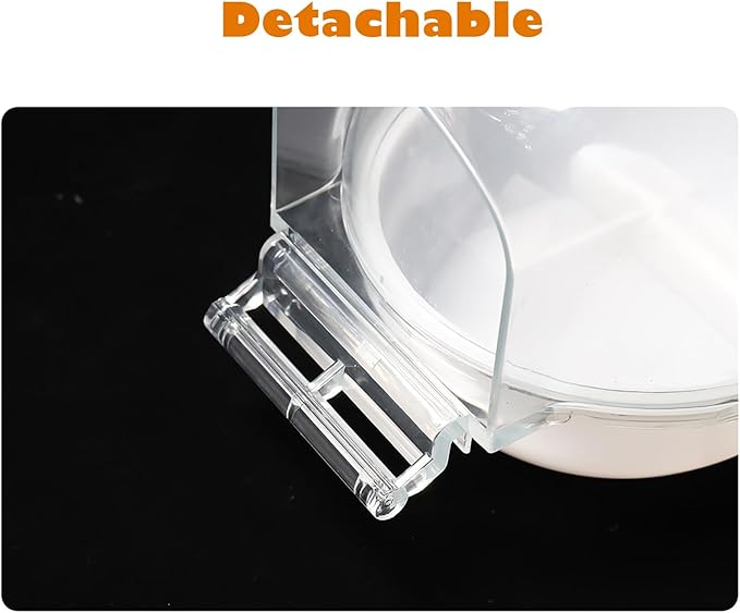 kathson Bird Bath Box for Cage Parakeet Bath Tub Parrot Hanging Bathtub Cube No-Leakage Birds Bath Shower Box Bowl Cage Accessory for Small Birds Lovebird Canary Cockatiel, Acrylic Clear(Transparent)