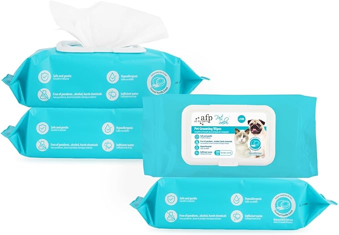 ALL FOR PAWS Pet Wipes - Coconut Vanilla Scent, 100 Wipes (4 Packs) | Ideal for Cats and Dogs, All-Over Clean with Natural Nourishing Ingredients