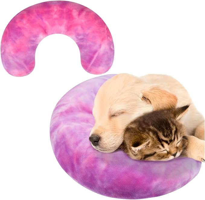 Dog Neck Pillow, Dog Cat Calming Pillow Soft, Fluffy Cozy Pet Body Pillow,Anxiety Relief Pillow for Joint Relief Sleeping Improve