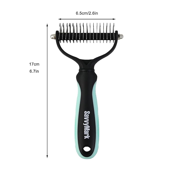 Dog Brush - Pet Dematting and Undercoat deshedding rake - Stainless Steel Grooming Comb For Dogs Cats furry pets large or medium remove knots tangles in long fur hair
