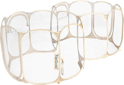 Cold Resistant Cat Playpen PVC Dog Playpen - 90''Portable & Foldable Indoor Outdoor Puppy Playpen - Insulated 2-Room Dog TentCrate Cage Kennel, Playpen for Kitten, Small Animals Play Pen(90"x45"x28")