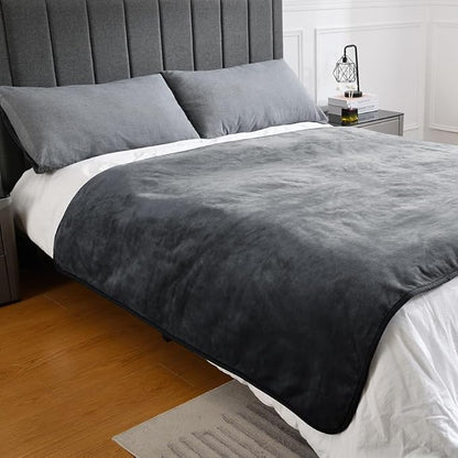 Waterproof Blanket for Bed Couch Sofa, Soft Liquid Pee Proof Pet Blanket for Dog Puppy Cat, Reversible Sherpa Fleece Blanket for Furniture Protector (Dark Grey, 50x60 inches)