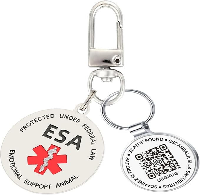 Dog Tags Personalized QR Code and ESA Dog Tags, Modifiable Pet Online Profile, Multiple Emergency Contact, Scan QR Code Send Pet GPS Location Email