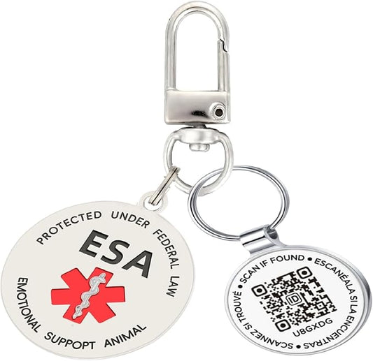 Dog Tags Personalized QR Code and ESA Dog Tags, Modifiable Pet Online Profile, Multiple Emergency Contact, Scan QR Code Send Pet GPS Location Email