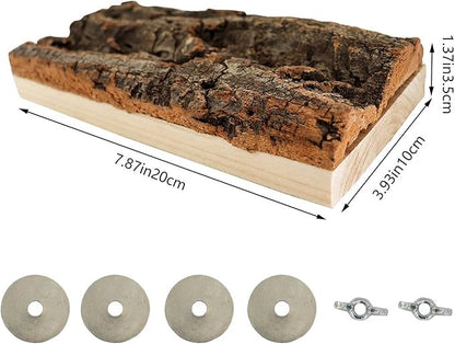 Dnoifne Cork Seat Board, Natural Wooden Parrot Bird Perch Stand, Natural Wooden Bird Cage Stand Pole Accessories for Parrot, Parakeet, Budgies, Lovebirds