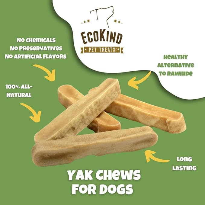 EcoKind Premium Gold Yak Cheese Himalayan Dog Chews, Dog Treats Large Breed, All Natural, High Protein Dog Chew, Chicken, Large - 12+ Chews (3 lbs)
