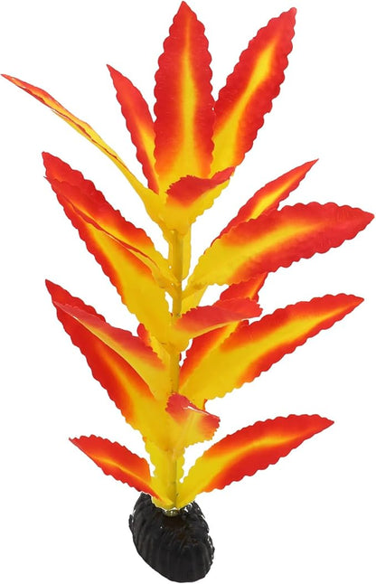 Silk Aquarium Plants for Betta Fish Tank, 2 Pcs 7.8 Inch Small Silk Aquarium Plant Aquatic Water Grass Decoration (Yellow-Red, 8 Inch)