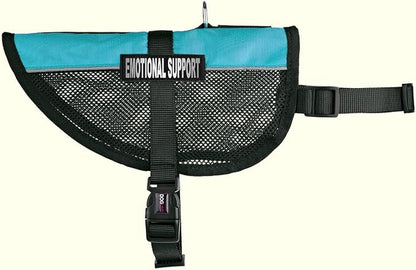 Dogline 22"-29" MaxAire Mesh Vest for Dogs and 2 Removable Emotional Support Patches, Large, Turquoise