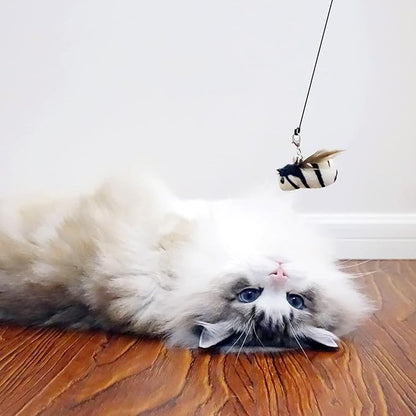 TTcat Cat Feather Toy Replacement Cat Toy Wand Refills, 4 Pcs Simulation Insects Bird Feathers Refills, Cat Toy Replacement Feathers for Cat Wand…