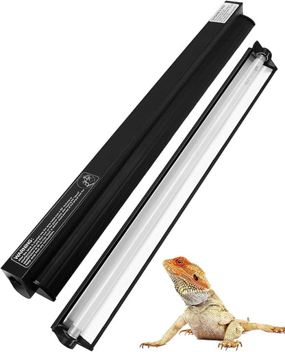 8W T5 HO UVB Reptile Light Fixture Kit, Terrarium Hood Light with Reptile Desert UVB 10.0 Fluorescent Tube