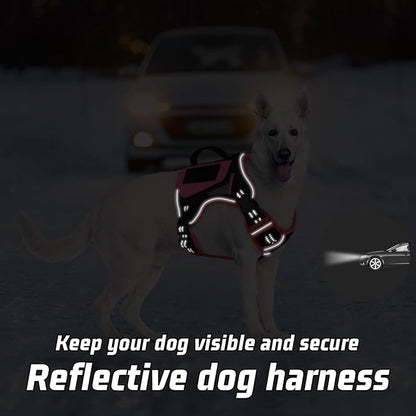 WINGOIN Tactical Dog Harness for Small Dogs, No Pull Harness with Handle Pockets Poop Bag, Reflective Dog Vest, Military Service Heavy Duty Big Dog Harness for Walking Hiking Training, Black Pink, S