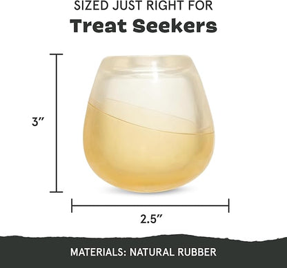 Barkbox Tipsy Rosé Rubber Wine Dog Toy  Treat Dispensing Dog Toys  Puppy and Pet Toys for Medium to Large Dogs