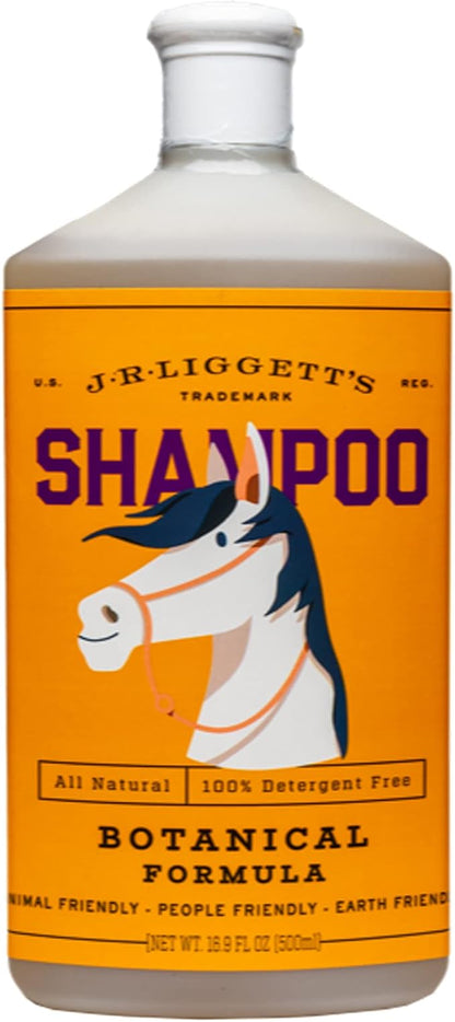 J·R·LIGGETT'S Botanical Horse Liquid Shampoo for Sensitive Skin | Hypoallergenic Biodegradable Shampoo Formula for Horses | 100% Eco-Friendly | Detergent-Free Horse Supply | 16.9fl.oz