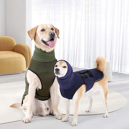 ROZKITCH Dog Anxiety Relief Vest, Breathable Calming Shirt for Dogs, Storms Fireworks Jacket with Ear Wrap for Separation Anxiety NavyBlue S