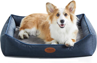 Orthopedic Dog Beds for Medium Large Dogs, Durable Egg Crate Foam Sofa Dog Bed wit Washable Removable Cover,Waterproof Lining and Nonskid Bottom,Pet Bed for Large Dogs (Navy Blue, Large)