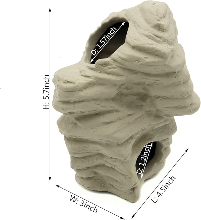 ALEGI Aquarium Decoration Rock Caves, Betta Fish Tank Accessories Hideout, Cichlid Stackable Cave Hiding (Large)