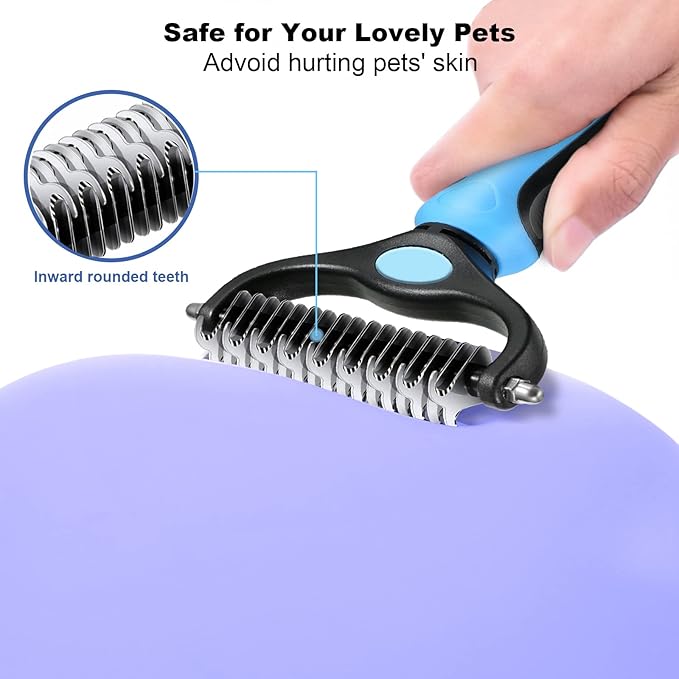 Dog Brush for Shedding,Double Sided Undercoat Rake Comb, Pet Grooming Brush for Small, Medium Dogs and Cats,Furminator Tool Remove 98% Mats,Tangles