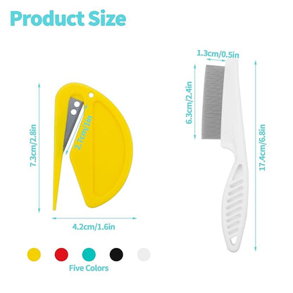 6 Pcs Pet Multifunctional Knotting Comb for Dogs, Cats, Puppies, and Rabbits, Plastic Grooming Comb for Hair Shedding and Tangle Removal